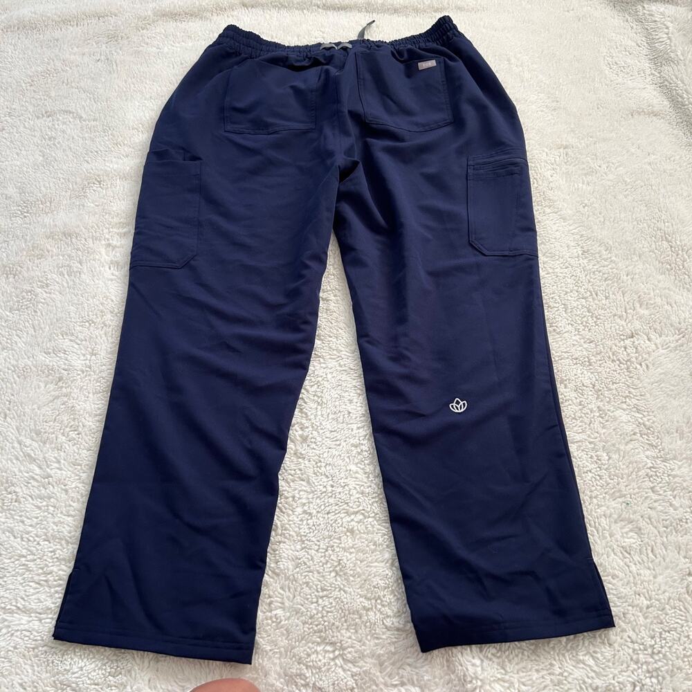 NWT FIGS High-Waisted Dowa Relaxed Straight Leg Scrub Pants 3XLP Navy Medical - Picture 3 of 6